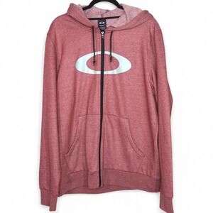 Oakley Ellipse Full Zip Hoodie Size XXL Heather Red Pullover Jacket Athletic